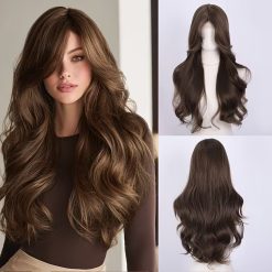 26-Inch Brown Long Wavy Wig