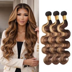 3 Pcs Dark Brown to Honey Blonde Ombre Hair