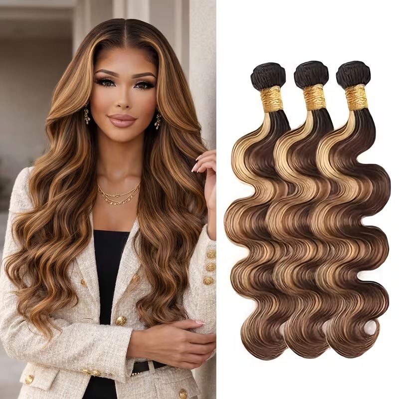 3 Pcs Dark Brown to Honey Blonde Ombre Hair