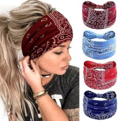 4-Piece Bohemian Paisley Knotted Headbands